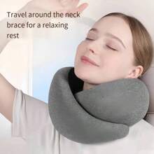 Travel Neck Pillow, Slow Rebound Memory Foam U-Shaped Pillow, Portable U-Shaped Airplane Pillow - Collapsible U-Shaped Neck Pillow - Travel Airplane Pillow