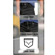 2-Pack Men's Flex Stretch Slim Straight Jeans - Đen và xanh đậm - Xem 2
