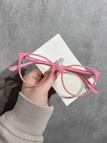 1 chiếc kính mắt mèo không cần đơn thuốc thời trang nữ gọng tròn màu chuyển sắc, gọng kính không cần nguồn cổ điển, đa năng và - Trong sáng - Xem 13