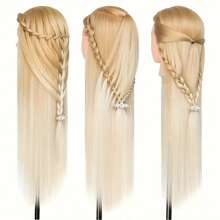 Cabeza de maniquí para prácticas de cosmetología, muñeca para entrenamiento de peinados, trenzados y peluquería