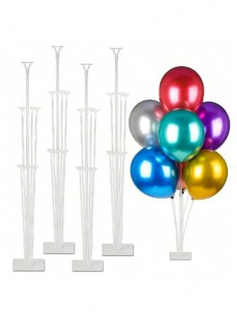 2pcs Balloon Arch Kit, Table Balloon Stand With Self-Adhesive Base, Balloon Column Stand, Balloon Accessories, For Birthday Party, Wedding Anniversary (Balloons Not Included)