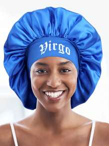 1PC Bonnet Printed 12 Constellations Personalization Hair Caps For Sleeping Satin Wide Brimmed Elastic Cap For Curly And Straight Hair Hair Sleep Cap - Blue - View 21