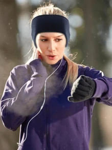 1 szt. Termiczna sportowa opaska na głowę, wiatroszczelna, chroniąca czoło, oddychająca, do biegania, siłownia na zewnątrz, polarowa opaska na uszy, ocieplacz na uszy i kucyk do sportów zimowych - Wielokolorowe - Zobacz 9