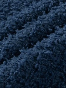 Autumn/Winter Warm European/American/Korean Loose Casual Solid Color Street-Style Unisex Knit Pullover Sweater, Unique Design, Relaxed Fit Round Neck Fluffy - Blue - View 9