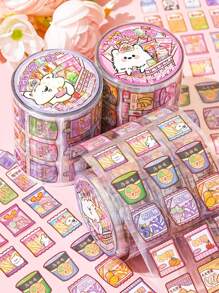 GO！！彩色装饰小图案 PET 和纸胶带，可爱创意食物装饰贴纸，适用于 DIY 剪贴簿、规划器