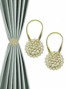 1/2 Stücke magnetische Kristall Blumen Fenstervorhang Clip Haken, federgespannte dekorative Vorhanghalter, ohne Bohren