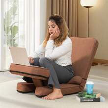 Multi-Functional Foldable Sofa With Adjustable Angles And Pillow, Dark Brown