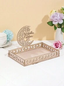 1 pieza Bandeja de madera con forma de luna y estrellas para caramelos/aperitivos, regalo decorativo de mesa creativo