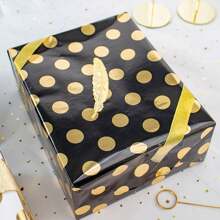 5pcs Elegant Gold Foil Polka Dot Wrapping Paper Roll - Perfect For Weddings, Christmas, Birthdays, Etc. (19.68in * 27.56in)