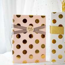 5pcs Elegant Gold Foil Polka Dot Wrapping Paper Roll - Perfect For Weddings, Christmas, Birthdays, Etc. (19.68in * 27.56in)