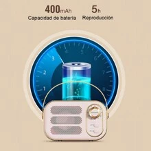 Altavoz portátil retro del bluetooth, mini altavoz portátil inalámbrico de gran volumen - Verde - Ver 6