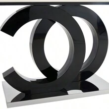 Large Modern Minimalist Rectangular Dining Table Suitable For 6-8 People Equipped With A 0.4 Inch Pattern Desktop MDF Material OC Shaped Bracket And Metal Base F-OC