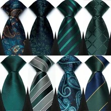 GOADAFOO Corbata de lujo de 8 cm para hombre, con rayas verdes, floral sólido, corbata de cuello tejida jacquard para hombre, novio, negocios, boda, fiesta