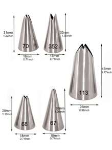 1 Set 304 Stainless Steel Leaf Icing Piping Nozzles, Welded And Polished Baking Tools For Cream Cakes, Small Leaf Cream Piping Tip - Silver - View 2