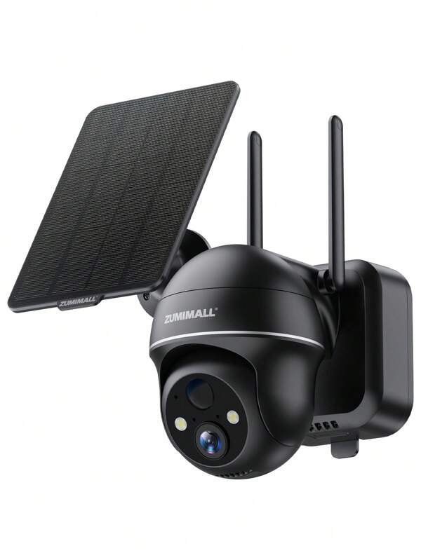 ZUMIMALL ZUMIMALL Security Cameras Wireless Outdoor, 360° PTZ Outdoor Camera,2K Solar Security Cameras For Home, Spotlight & Siren/2.4G WiFi/3MP Color Night Vision/2-Way Talk/PIR Detection/SD/Cloud