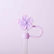 1/2/3/4/5/6/7/8 件卡通花朵吸管杯盖，硅胶吸管盖适合 30 和 40 盎司带手柄玻璃杯，10 毫米可爱吸管尖盖适用于杯子配件