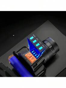 990000LM Headlamp USB Rechargeable LED Head Light Zoomable Bright Flashlight,Zoomable Bright Head Light Flashlight For Outdoor Camping Hiking Running, Waterproof Durable Hands-Free Headlamp With Adjustable Strap For Emergency Work - 白色的 - 查看 5