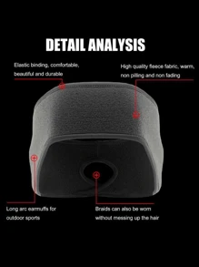 1 szt. Termiczna sportowa opaska na głowę, wiatroszczelna, chroniąca czoło, oddychająca, do biegania, siłownia na zewnątrz, polarowa opaska na uszy, ocieplacz na uszy i kucyk do sportów zimowych - Wielokolorowe - Zobacz 5