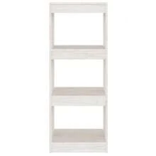 Bücherregal/Raumteiler Weiß 40x30x103.5 cm Massivholz Kiefer, ist eine dekorative und praktische Ergänzung für jede Wohneinrichtung. Vielseitige Regal lässt sich zudem auch als Raumteiler verwenden.