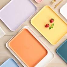 1pc Rectangular Tray, Plastic Serving Plate/Platter For Restaurant, Kindergarten, Home Use, Cup/Tea Tray, Catering, Barbecue, Kitchen Supplies, Available In Small/Medium/Large Size - Multicolor - View 12