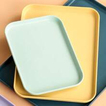 1pc Rectangular Tray, Plastic Serving Plate/Platter For Restaurant, Kindergarten, Home Use, Cup/Tea Tray, Catering, Barbecue, Kitchen Supplies, Available In Small/Medium/Large Size - Multicolor - View 8