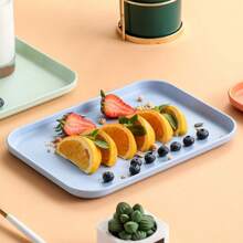 1pc Rectangular Tray, Plastic Serving Plate/Platter For Restaurant, Kindergarten, Home Use, Cup/Tea Tray, Catering, Barbecue, Kitchen Supplies, Available In Small/Medium/Large Size - Multicolor - View 7