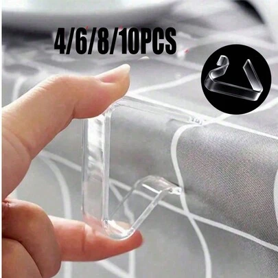1/2/4/8 Gói Kẹp Khăn Trải Bàn Trong Suốt Chống Trượt Kẹp Khăn Trải Bàn Nhà Bếp Kẹp Khăn Trải Bàn Trong Suốt Chống Trượt Kẹp Khăn Trải Bàn Bằng Nhựa Trong Suốt Thích Hợp Cho Tiệc Cưới Và Bữa Tối Gia Đình Chốt Khăn Trải Bàn Nhà Bếp Và Nhà Hàng Khách Sạn Tiện Ích Thiết Yếu