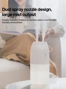 kinscoter 1 pièce Humidificateur d'air rechargeable de 2000 mAh et 300 ml avec double pulvérisation, humidificateur portable avec lampe d'ambiance pour hôtel, chambre à coucher