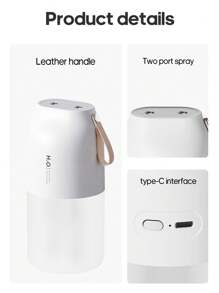 kinscoter 1 pièce Humidificateur d'air rechargeable de 2000 mAh et 300 ml avec double pulvérisation, humidificateur portable avec lampe d'ambiance pour hôtel, chambre à coucher
