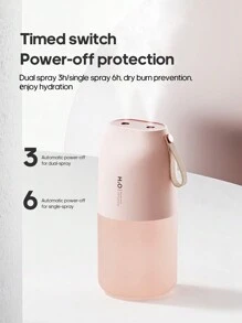 kinscoter 1 pièce Humidificateur d'air rechargeable de 2000 mAh et 300 ml avec double pulvérisation, humidificateur portable avec lampe d'ambiance pour hôtel, chambre à coucher