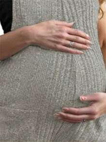 Women's Maternity Knit Overalls Shorts Solid Color Ribbed Sleeveless Pregnancy Jumpsuits With Pockets - Grey - View 4