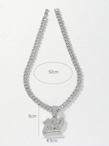 1 szt. Fajny modny naszyjnik z kryształkami w stylu hip-hop, odpowiedni dla mężczyzn i kobiet, do codziennego noszenia, na Boże Narodzenie, Nowy Rok, prezent na Walentynki