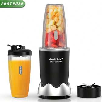 PANCERKA Batidora personal y molinillo combinado, taza portátil para batidos, malteadas y trituración de hielo - Tecnología de pulso para mezclar y batir - 110V-130V