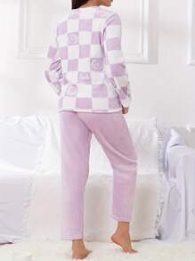 Women's Autumn And Winter Flannel Pajama Set With Warm, Soft, Skin Friendly And Comfortable Plaid Print, Sweet, Cute And Elegant, Suitable For Wearing As An Outerwear