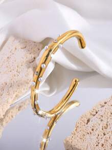 Camhanno 1 Chiếc Vòng Tay Bằng Thép Không Gỉ Nhiều Màu Đính Đá Rhinestone Dành Cho Nữ Thích Hợp Để Tặng Bạn Gái Trong Những Ngày Lễ - Nhiều màu - Xem 11