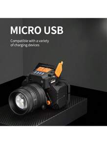 990000LM Headlamp USB Rechargeable LED Head Light Zoomable Bright Flashlight,Zoomable Bright Head Light Flashlight For Outdoor Camping Hiking Running, Waterproof Durable Hands-Free Headlamp With Adjustable Strap For Emergency Work - 白色的 - 查看 9