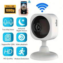 1pc 1080P HD Pixel Network Security Camera, 2.4G Wireless WiFi Home Surveillance Camera With Motion Tracking, Night Vision, Two-Way Audio, Video Playback, Small Compact Size For Home/Baby/Pet Monitoring - Multicolor - View 4