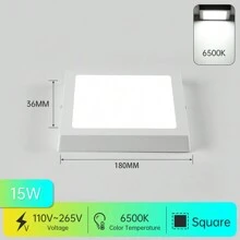 CANMEIJIA 1 pieza Panel de luz cuadrado montado en el techo con marco blanco, estilo moderno, 85V-265V sin parpadeo, luz blanca/neutra/cálida, alto brillo, diseño delgado, adecuado para pared/pasillo/habitación/entrada/techo/cocina/sala de estar/baño/dormitorio/estudio, lámpara de techo interior selecciona el tamaño según el escenario de uso - marco blanco - Ver 17