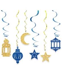 Set Of Star Moon Lantern Spiral String Lights, Festival Party Decoration, Suitable As Gift For Relatives And Friends