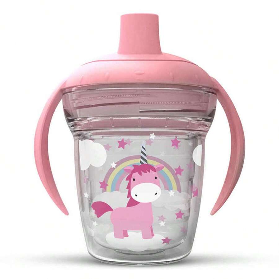 Baby Toddler Transition Cup With Handle 170 Ml Anti-Choke Valve Rigid Spout - Baby Pink - View 1