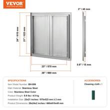 VEVOR 26x24 Inch BBQ Island Access Door Outdoor Kitchen Door Stainless Steel - 1 - View 7