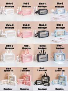 1-6 Pieces Set Hanging Travel Cosmetic Bag, Portable Toiletry Bag For Washing, Bathing, Makeup Organization, Carrying With You, Beauty Storage, Beach, Dry & Wet Separation, Swimming, Feminine Hygiene, Skincare, Waterproof Laundry Bag, Multi-Functional Storage Bag For Makeup Storage And Categorization, Such As Foundation Summer Travel, Vacation Home Bathroom Decor Holiday Makeup Organizer Bathroom Accessories Back To School