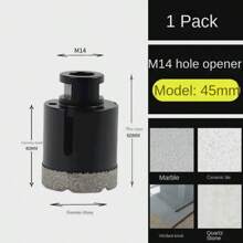 M14 Brazed Diamond Hole Opener, 125 Type Angle Grinder, M14 Thread Brazing, Ceramic Tile Drilling Tool, Drill Bit, Hand Grinder Special Drilling Tool, Suitable For: Marble/Granite/Pebble/Quartz/Concrete/Glass Stone Rhinestone Drilling Unit, Tool Accessories, Model: 6-100mm