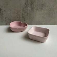 Large Aesthetic Square Heart Shaped Silicone Mold Jewelry Tray Candle Vessel Molds Pot Bowl Concrete Jesmonite Homeware Love Valentines Day - White - View 3