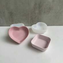 Large Aesthetic Square Heart Shaped Silicone Mold Jewelry Tray Candle Vessel Molds Pot Bowl Concrete Jesmonite Homeware Love Valentines Day - White - View 4