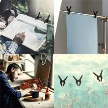 12pcs Heavy Duty Plastic Spring Clamps, 2inch Small Backdrop Clips For Crafts, Backdrop Stand, Woodworking, Photography Studios - Black - View 3