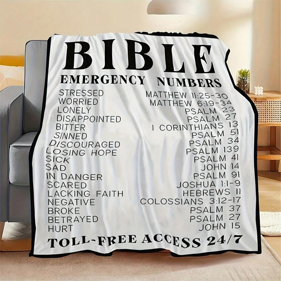 1pc Bible Verse Blanket - Religious Blanket Soft Lightweight Comfort Plush Warm Blanket For Women Men's Gift Digital Printed Blanket, Christian Message Gift, Birthday Gift, Gift For Family, Best Friend, Brother And Sister, Nap Blanket, Sofa And Air - 粉色 - 查看 1