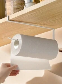 2pcs Wall-Mounted Kitchen Roll Holder & Rag Dispenser, Adhesive-Free Installation, Storage Rack For Film, Paper Towel, Wipes - Random Color - View 3
