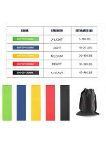 Kit 11 Elástico Para Treino Exercícios Malhar Musculação Casa ZH-055 - Multicolorido - Visão 4