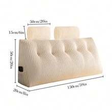 Back Support Pillow Wedge Shape Reading Pillow Backrest Cushion For Bed Sofa, Wedge Headboard Pillow Padded Bed Cushion Reversible Pillow For Bed - Màu be - Xem 10